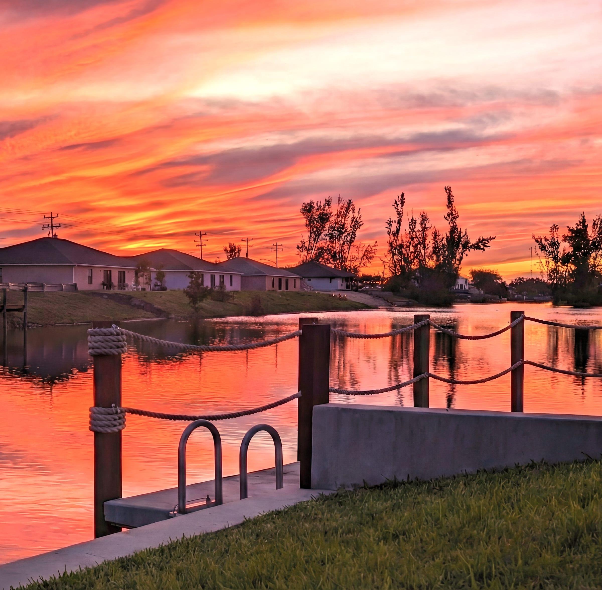 Stunning sunset over the canal