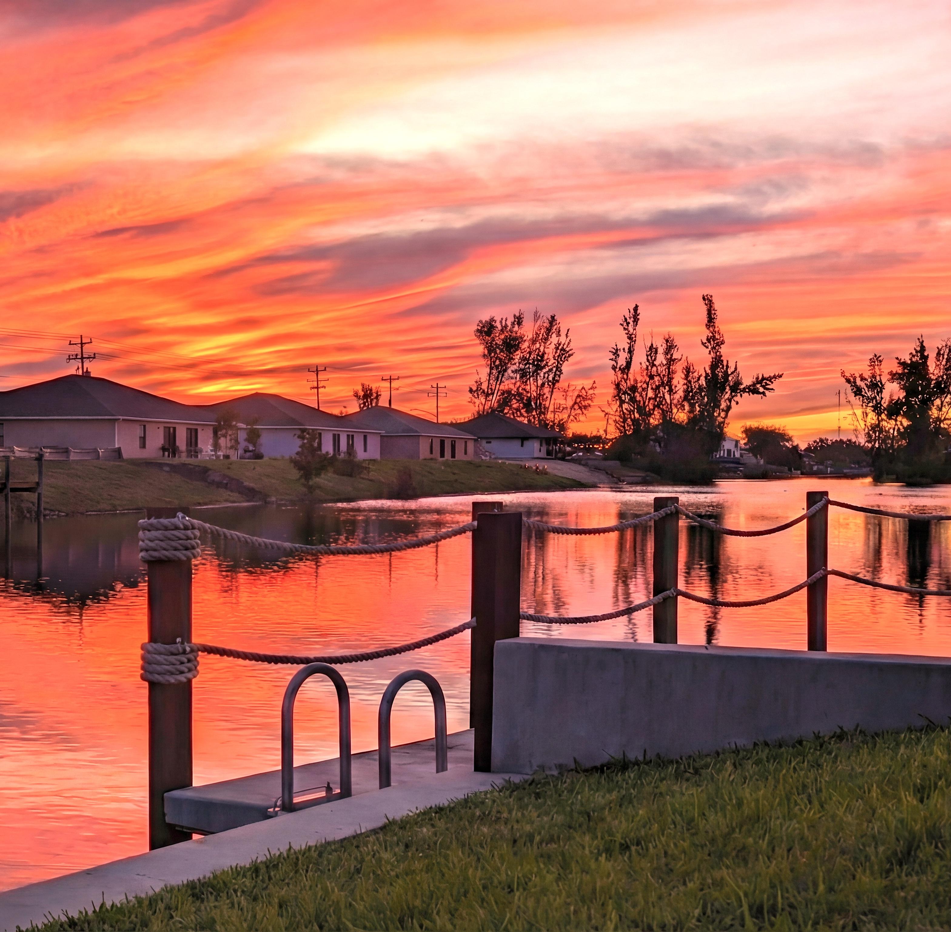Stunning sunset over the canal